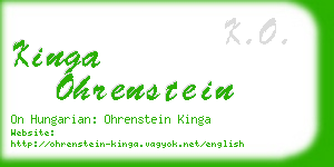 kinga ohrenstein business card